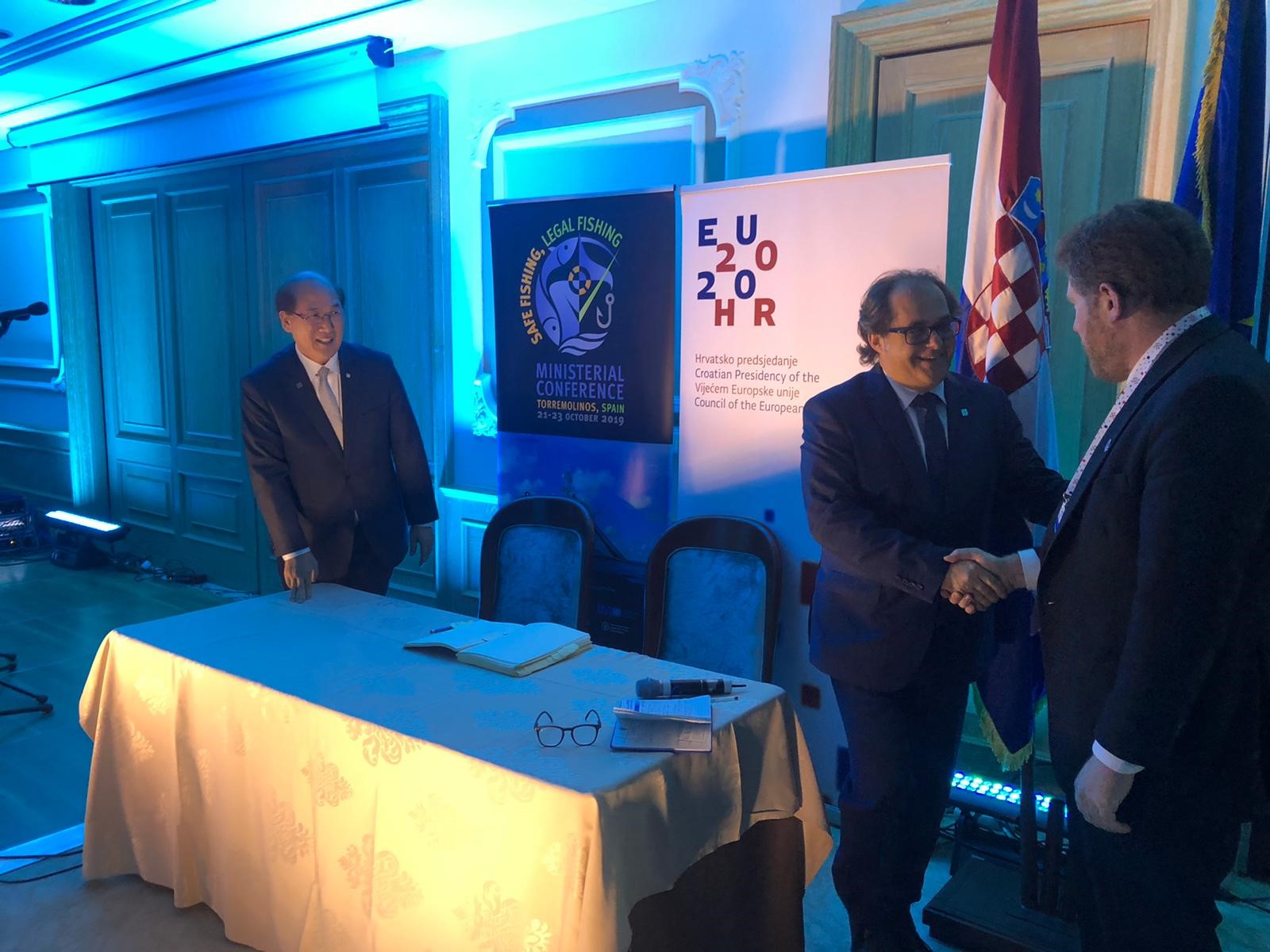 Minister Marek Gróbarczyk and Kitack Lim with Michael Kingston, Opatija, Croatia 2019